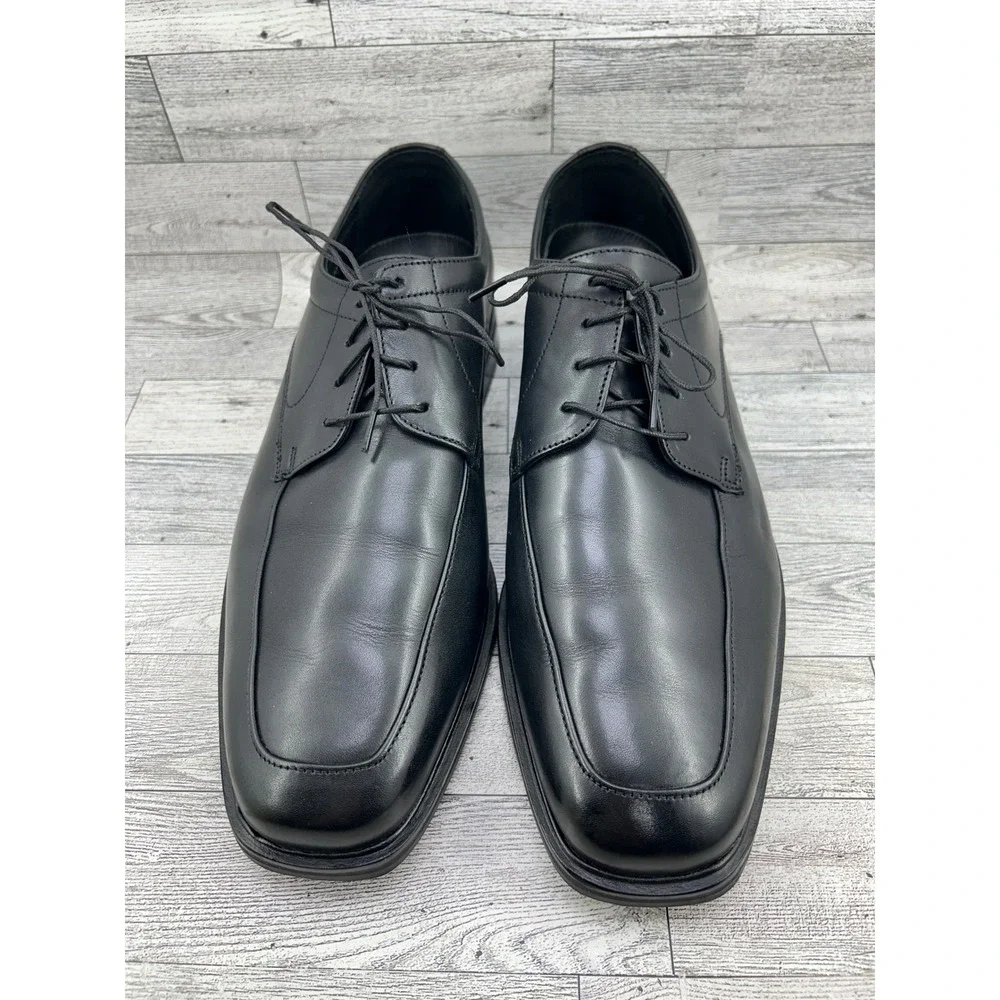 Florsheim Comfortech DM2 Men Sz 12D Black Leather Bicycle‎ Toe Oxfords 18291-01